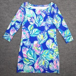 Lilly Pulitzer Sophie Dress Womens S Blue Multi Casa Del Sol Floral UPF Pullover